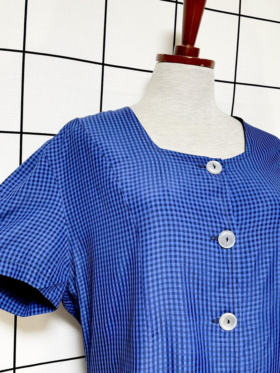 画像7: ギンガムチェック レトロ USA古着 ヴィンテージワンピース (7)