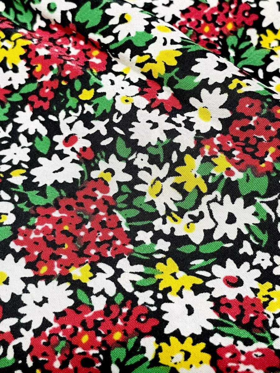 画像11: ドット 花柄 レトロ USA古着 半袖 薄手ヴィンテージジャケット (11)