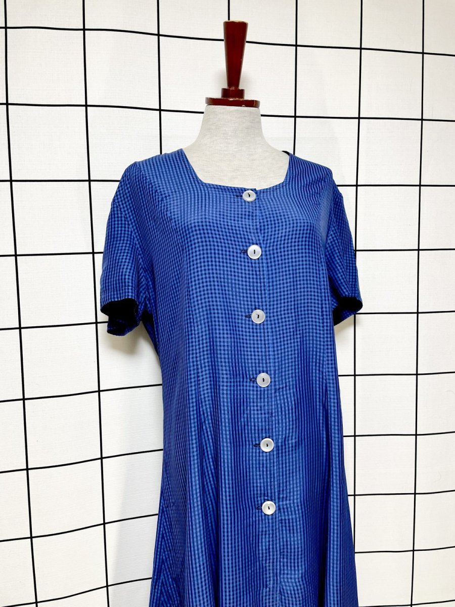 画像4: ギンガムチェック レトロ USA古着 ヴィンテージワンピース (4)