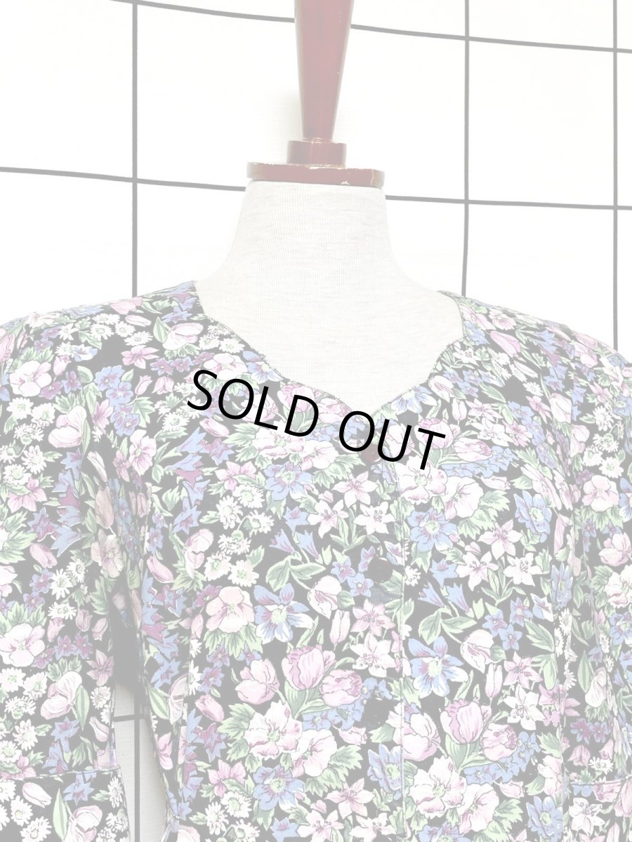 画像7: 花柄 後ろリボン レトロ USA古着 ヴィンテージワンピース (7)