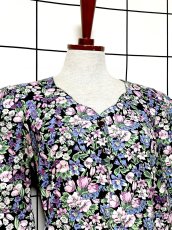 画像7: 花柄 後ろリボン レトロ USA古着 ヴィンテージワンピース (7)