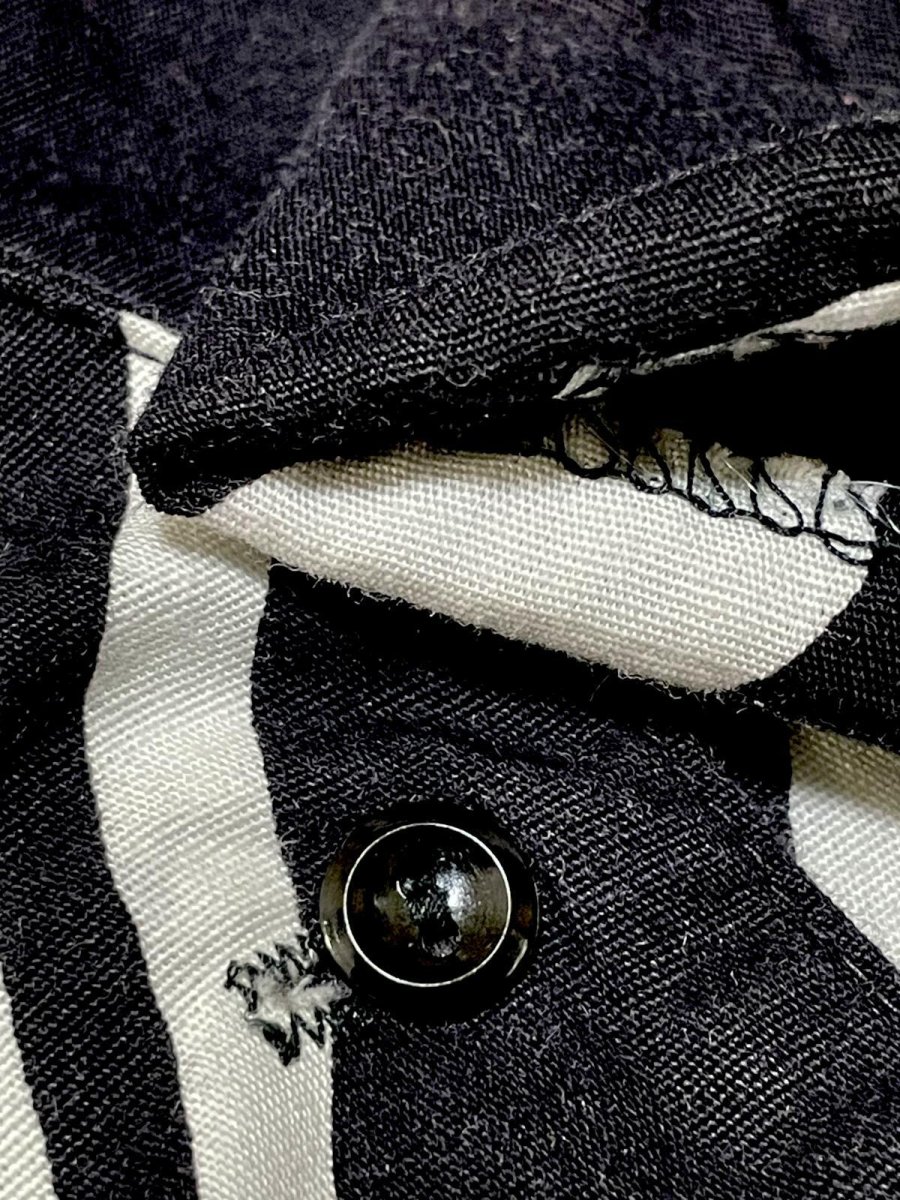 画像12: レトロモダン ホワイト ブラック モノクロ ウエストゴム レトロ USA古着 ヴィンテージワンピース (12)