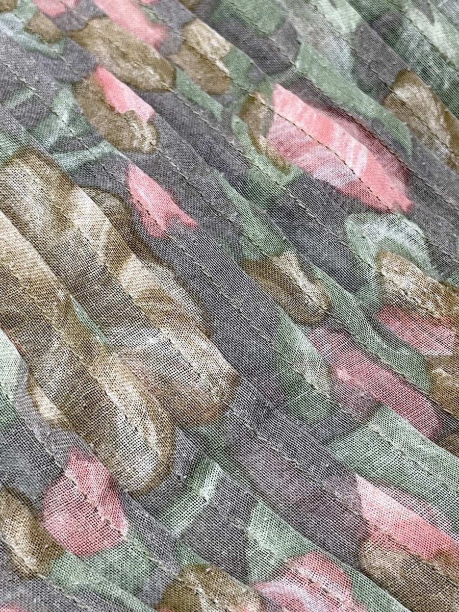 画像12: 花柄 タックデザイン ノースリーブ レトロ USA古着 ヴィンテージワンピース (12)