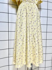画像8: 花柄 イエロー ウエストゴム レトロ グアテマラ Guatemala 古着 ヴィンテージワンピース (8)