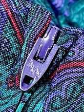 画像12: ペイズリー柄 パープル TALON ウエストゴム レトロ USA古着 ヴィンテージワンピース  (12)