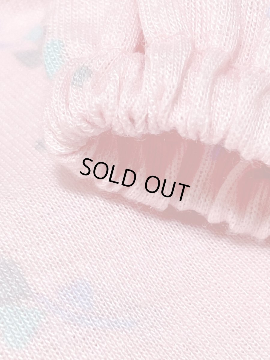 画像11: 小花柄 ピンク ベルト紐付 パフスリーブ ウエストゴム レトロ USA古着 ヴィンテージワンピース  (11)