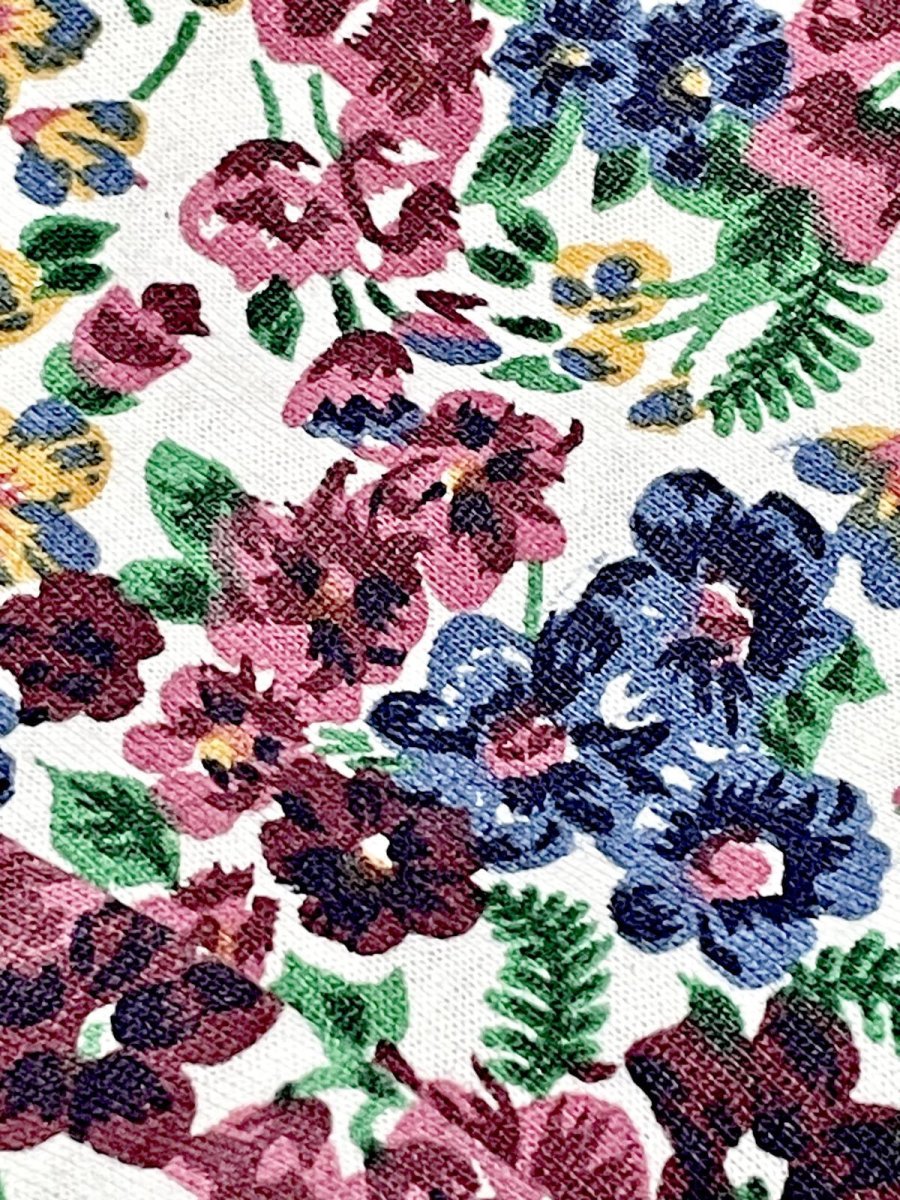 画像13: 花柄 編み上げリボン レトロ USA古着 ヴィンテージオールインワン (13)