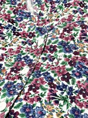 画像12: 花柄 編み上げリボン レトロ USA古着 ヴィンテージオールインワン (12)