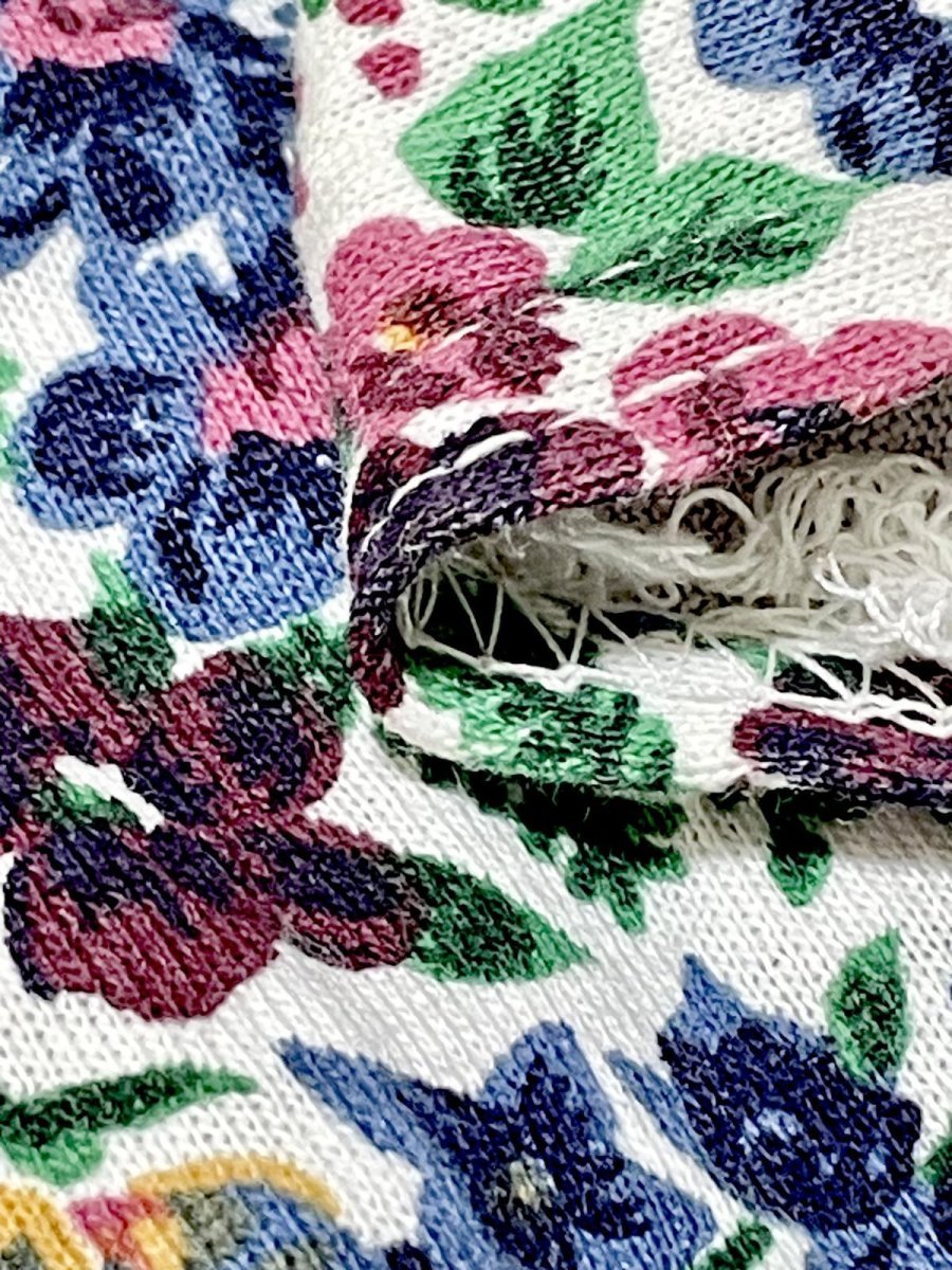 画像14: 花柄 編み上げリボン レトロ USA古着 ヴィンテージオールインワン (14)