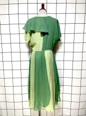 画像2: アシンメトー バイカラーウエストゴム レトロ USA古着 ヴィンテージワンピース (2)