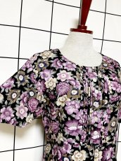 画像7: ティアード 花柄 バックリボン レトロ USA古着 ヴィンテージワンピース (7)