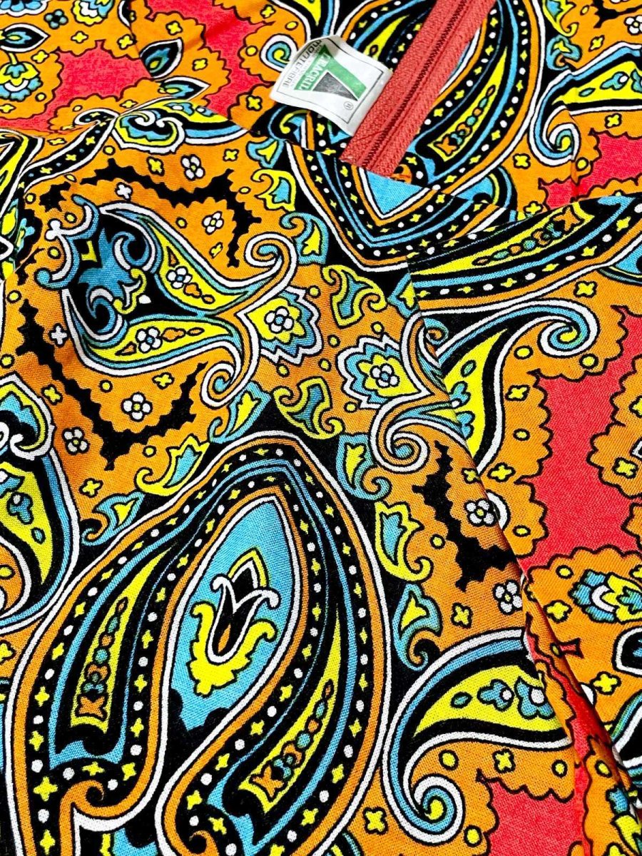 画像10: ペイズリーモチーフ レトロサイケ ヨーロッパ古着 ヴィンテージワンピース (10)