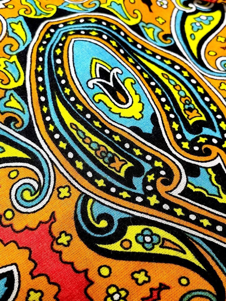 画像11: ペイズリーモチーフ レトロサイケ ヨーロッパ古着 ヴィンテージワンピース (11)