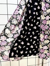 画像11: ティアード 花柄 バックリボン レトロ USA古着 ヴィンテージワンピース (11)