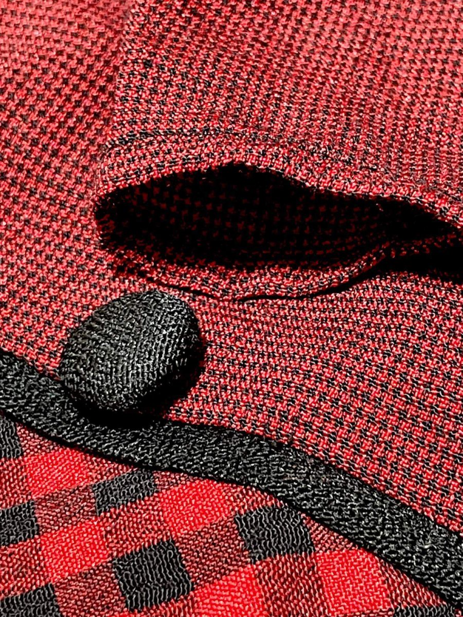 画像9: レイヤード風 ブラック レッド チェック柄 バックリボン レトロ USA古着 ヴィンテージワンピース (9)