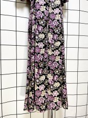 画像9: ティアード 花柄 バックリボン レトロ USA古着 ヴィンテージワンピース (9)