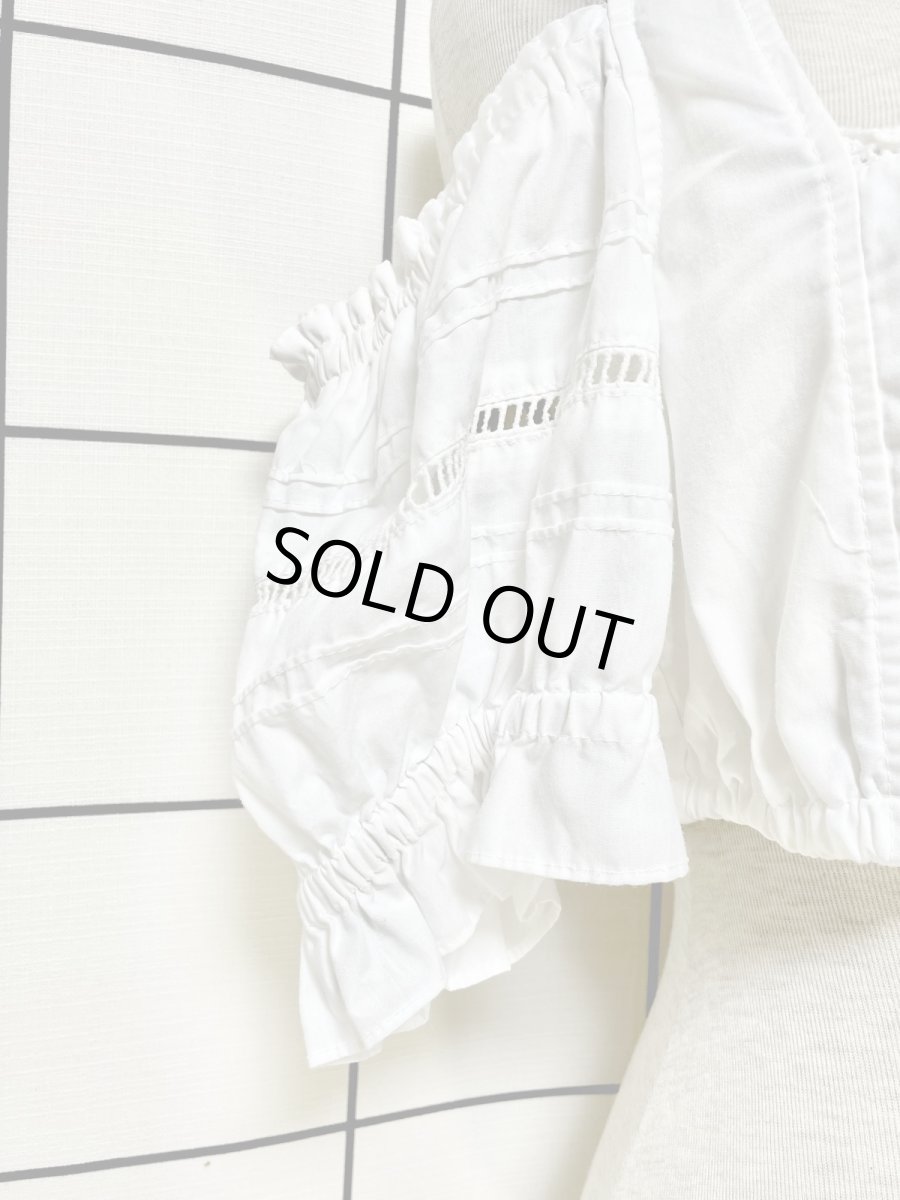 画像8: ショート丈 ホワイト ガーリー ディアンドル チロルブラウス (8)