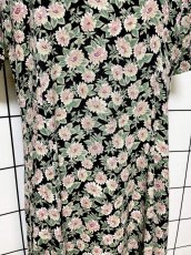 画像7: 花柄 ノーカラー レトロ USA古着 ヴィンテージワンピース (7)
