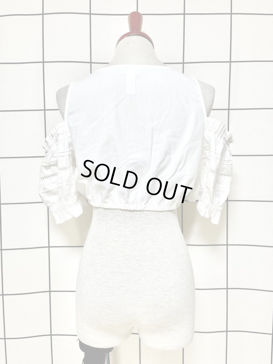 画像2: ショート丈 ホワイト ガーリー ディアンドル チロルブラウス (2)