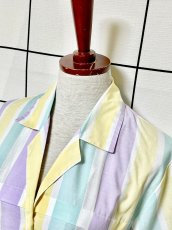 画像4: ストライプ柄 UNIONMADE レトロ USA古着 半袖 シャツ ヴィンテージブラウス (4)