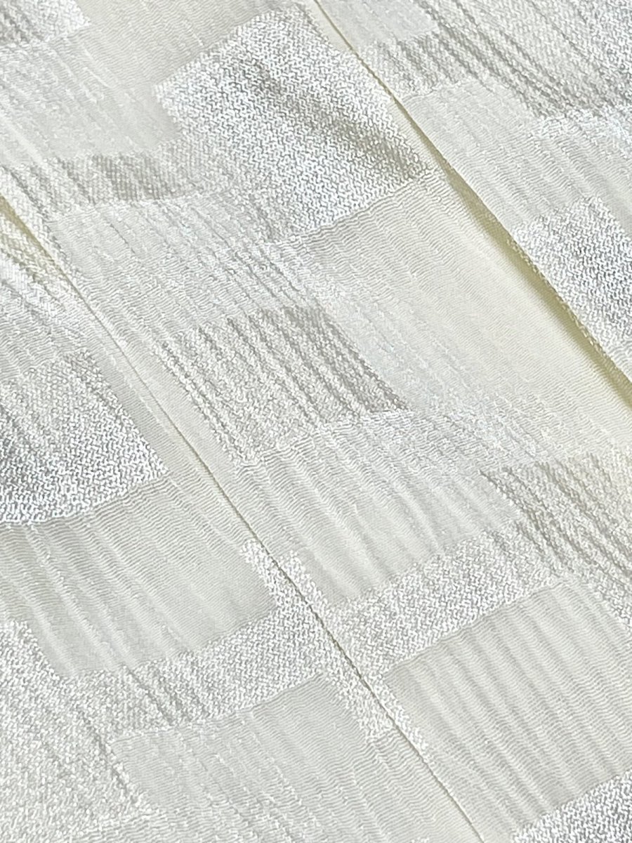 画像9: オフワイト フロントタック レトロ USA古着 シャツ ヴィンテージブラウス (9)