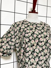 画像6: 花柄 ノーカラー レトロ USA古着 ヴィンテージワンピース (6)