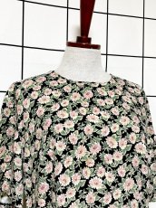 画像5: 花柄 ノーカラー レトロ USA古着 ヴィンテージワンピース (5)