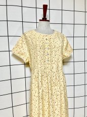 画像3: 花柄 レース装飾 バックリボン レトロ USA古着 ヴィンテージワンピース (3)