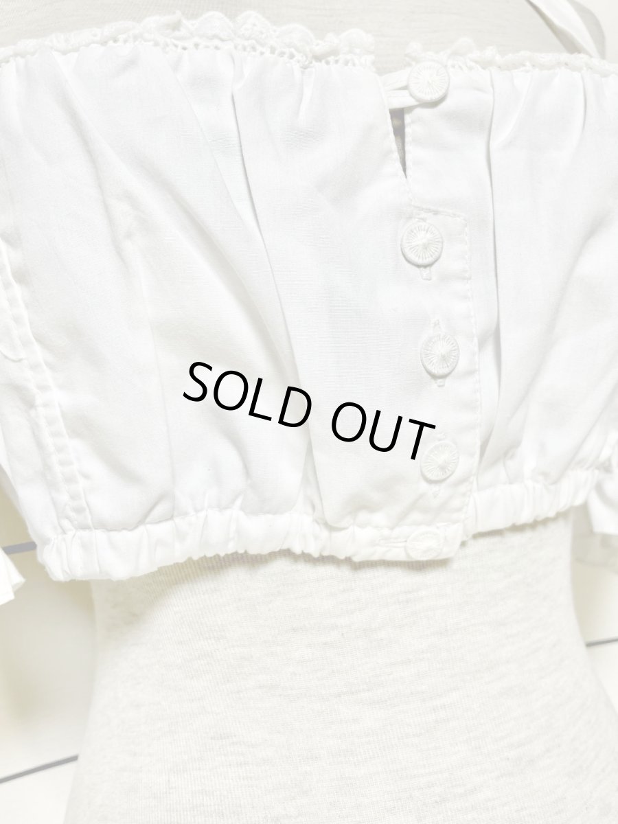画像7: ショート丈 ホワイト ガーリー ディアンドル チロルブラウス (7)