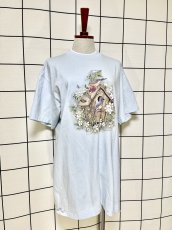 画像3: 鳥 バタフライ 巣箱 ライトブルー レトロ USA古着 半袖 ヴィンテージ Tシャツ (3)