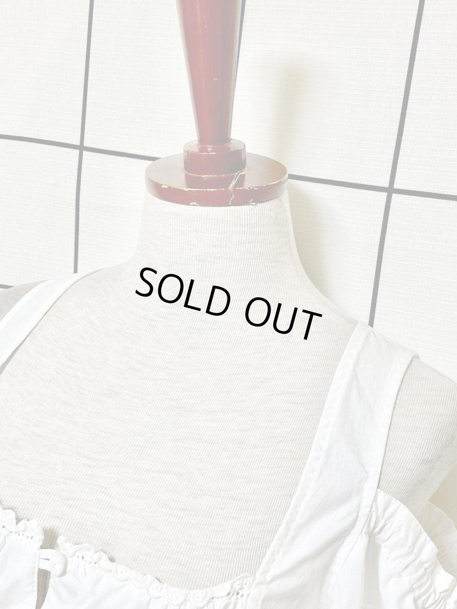 画像4: ショート丈 ホワイト ガーリー ディアンドル チロルブラウス (4)