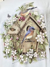 画像7: 鳥 バタフライ 巣箱 ライトブルー レトロ USA古着 半袖 ヴィンテージ Tシャツ (7)