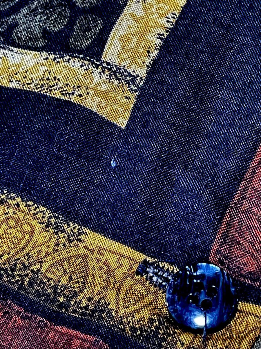 画像13: エスニック柄 レトロ USA古着 半袖 シャツ ヴィンテージブラウス (13)