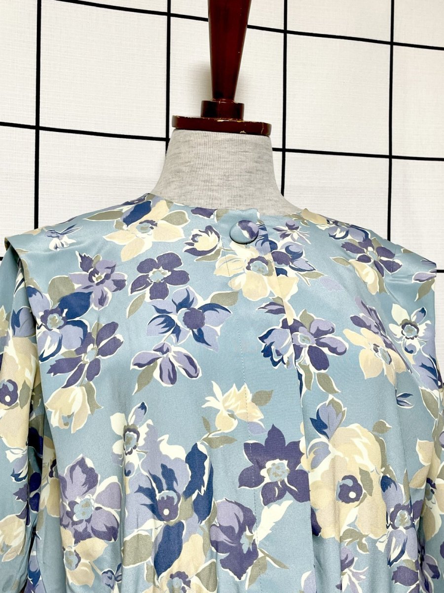画像5: 花柄 リーツ切り替え ウエストゴム レトロ USA古着 ヴィンテージワンピース (5)