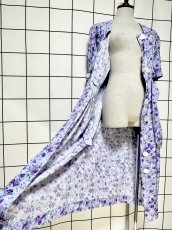 画像10: 花柄 前開き ウエストリボン レトロ USA古着 ヴィンテージワンピース (10)
