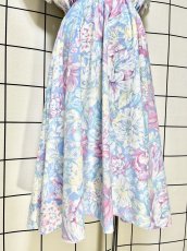 画像8: 花柄 ライトブルー ウエストゴム レトロ USA古着 ヴィンテージワンピース (8)