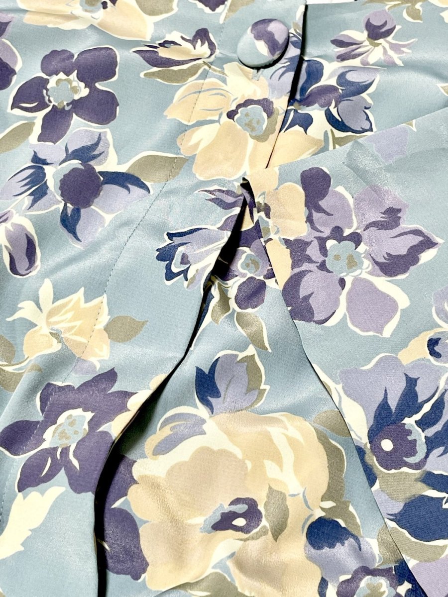 画像11: 花柄 リーツ切り替え ウエストゴム レトロ USA古着 ヴィンテージワンピース (11)