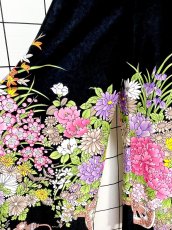 画像11: 70sVintage パーティースタイルにもおすすめ 花柄 ブラック TALON 希少 レトロ USA古着  ヴィンテージオールインワン (11)