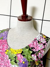 画像5: 70sVintage パーティースタイルにもおすすめ 花柄 ブラック TALON 希少 レトロ USA古着  ヴィンテージオールインワン (5)