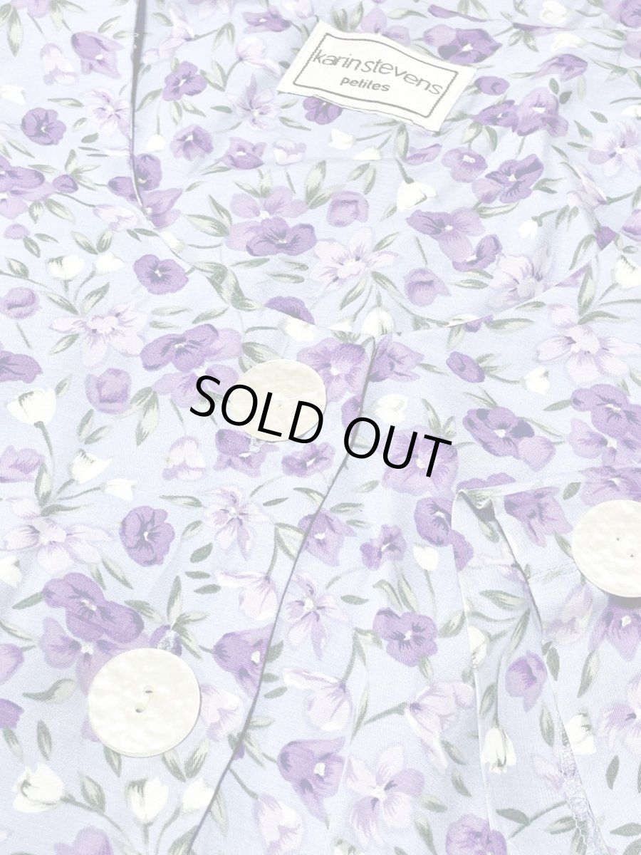 画像11: 花柄 前開き ウエストリボン レトロ USA古着 ヴィンテージワンピース (11)