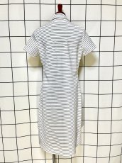 画像2: ボーダー フロントジッパー レトロ USA古着 ヴィンテージワンピース (2)