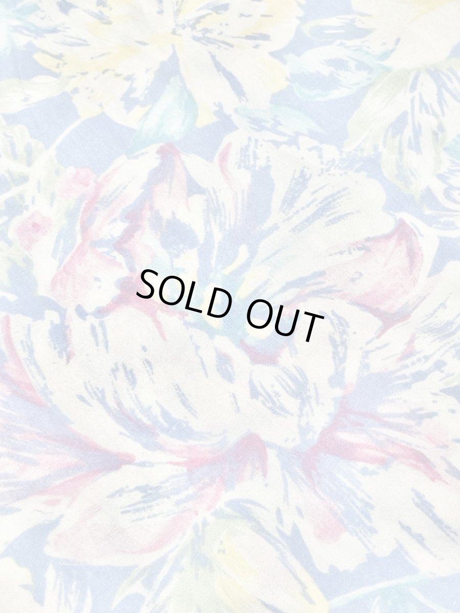 画像11: 花柄 ライトブルー ウエストゴム レトロ USA古着 ヴィンテージワンピース (11)