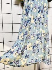 画像9: 花柄 リーツ切り替え ウエストゴム レトロ USA古着 ヴィンテージワンピース (9)