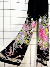 画像10: 70sVintage パーティースタイルにもおすすめ 花柄 ブラック TALON 希少 レトロ USA古着  ヴィンテージオールインワン (10)
