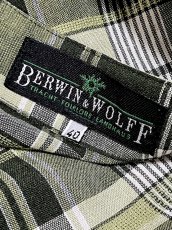 画像14: BERWIN＆WOLFF チェック柄 グリーン ウッド調ボタン パフスリーブ 前開き ディアンドル ドイツ民族衣装 チロルワンピース (14)