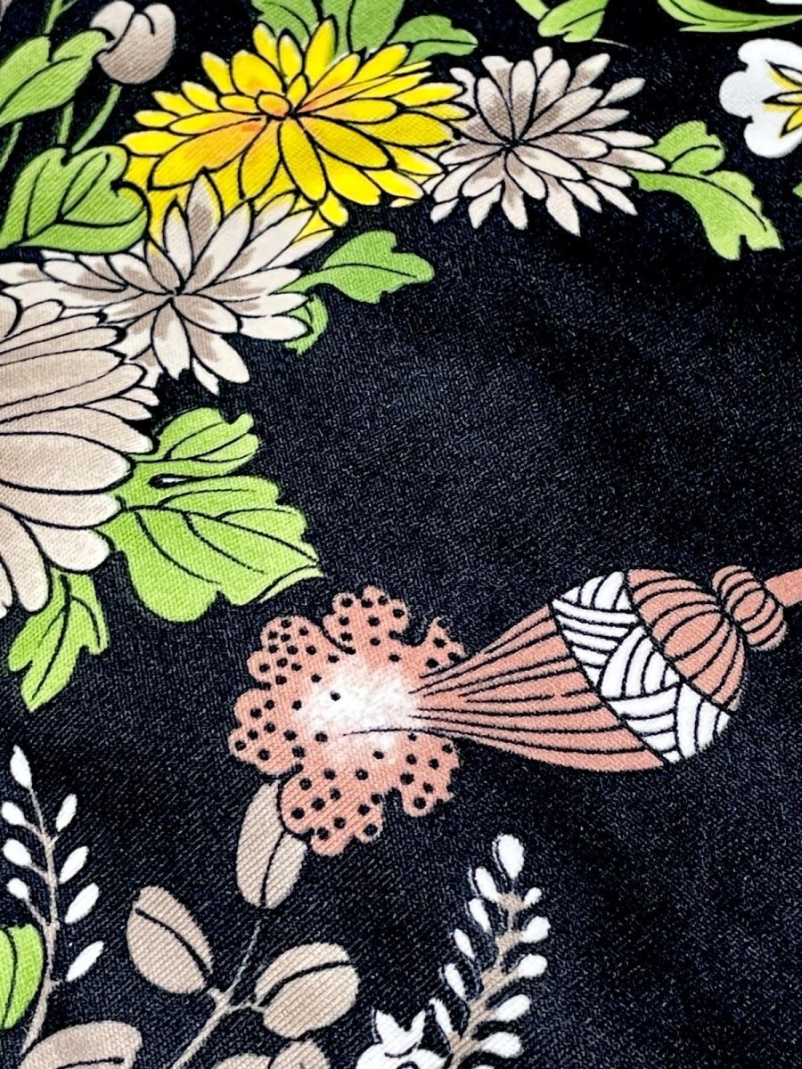 画像17: 70sVintage パーティースタイルにもおすすめ 花柄 ブラック TALON 希少 レトロ USA古着  ヴィンテージオールインワン (17)
