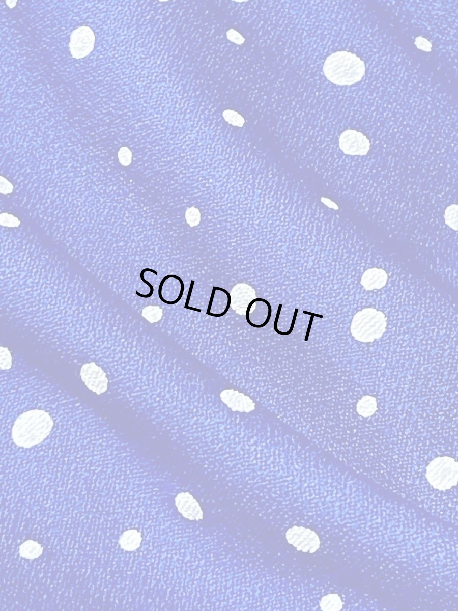 画像11: ドット ブルー ホワイト ノースリーブ レトロ USA古着 ヴィンテージワンピース (11)