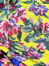画像12: 総花柄 フリル ティアード ウエストゴム レトロ USA古着 ヴィンテージワンピース (12)