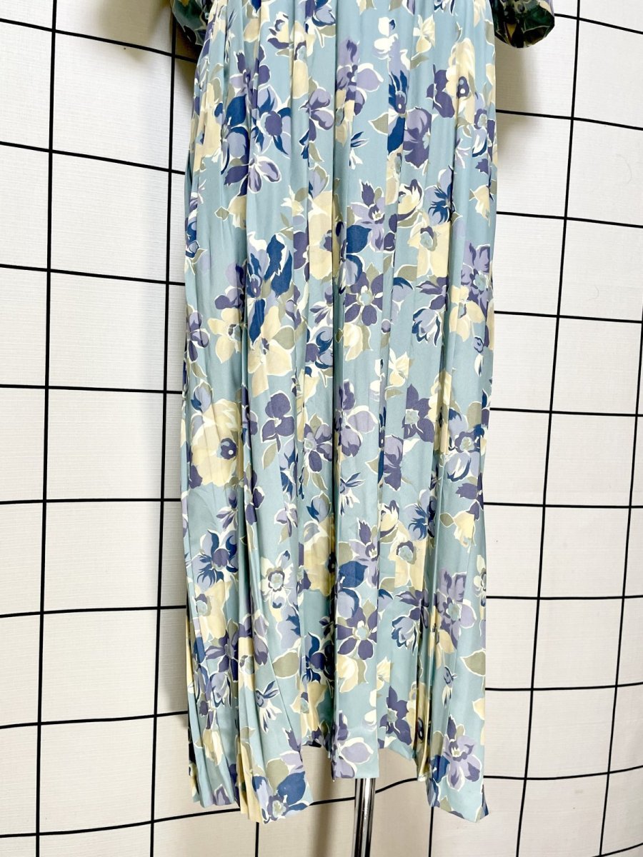 画像8: 花柄 リーツ切り替え ウエストゴム レトロ USA古着 ヴィンテージワンピース (8)