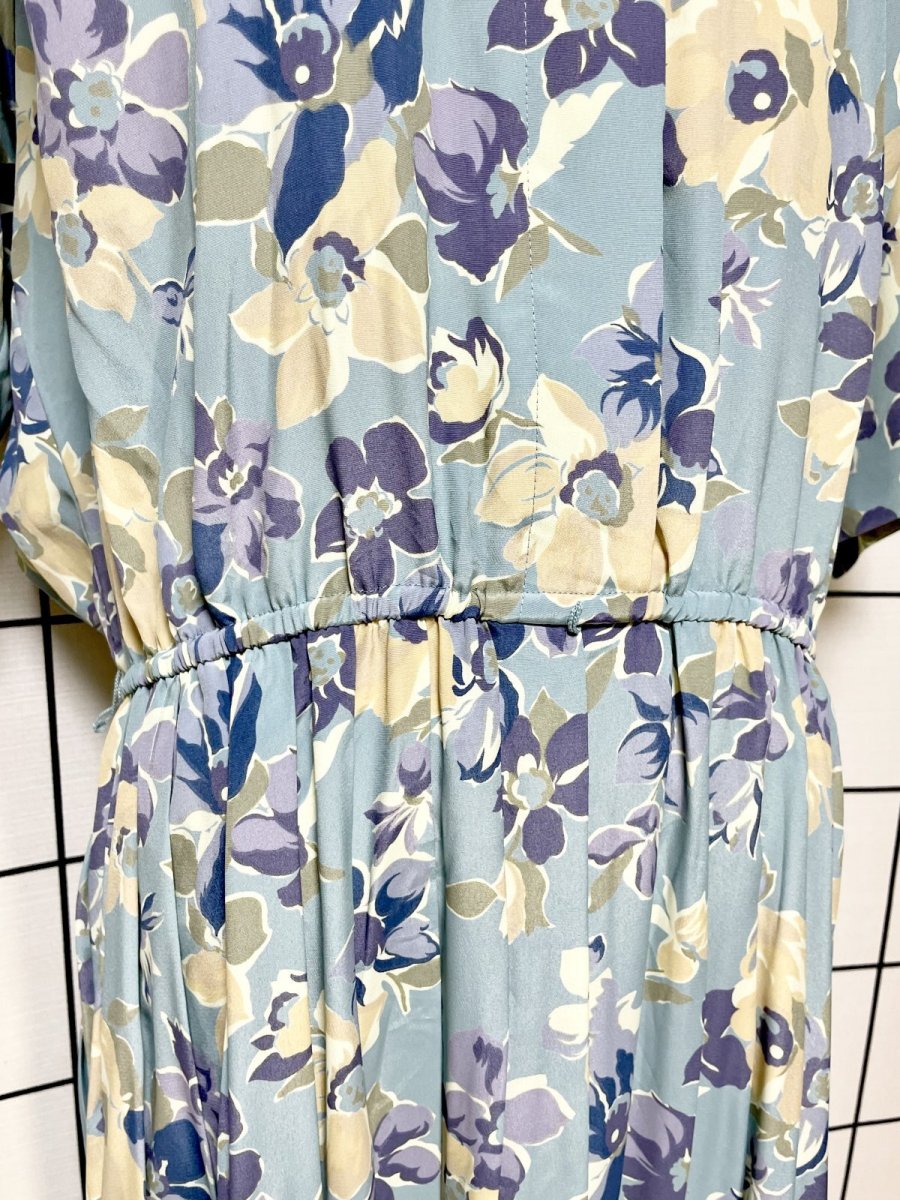 画像7: 花柄 リーツ切り替え ウエストゴム レトロ USA古着 ヴィンテージワンピース (7)